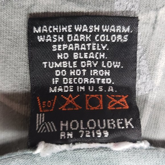 Harley Davidson T-Shirt Men's Large Vintage 90s USA Flag AOP Gray Single Stitch - Picture 11 of 12